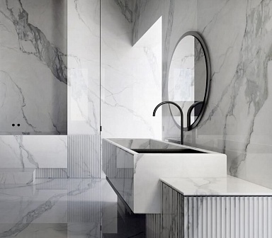 Керамогранит Moreroom Stone MN001APT321612 Athena White Polished 12mm 160x320