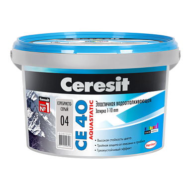 Смеси и затирки Ceresit CE 40 1956409 CE 40/2 Затирка эл вод против (серебристо-серый) 2 кг