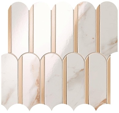 Мозаика FAP Ceramiche fQKO Calacatta Oro Onice Miele Archs Mosaico 28.2x31