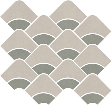 Kerama Marazzi KMD2HID006BR Декор Таделакт наборный серый светлый, зелёный светлый матовый обрезной 30x28x0,9