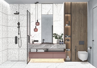 Плитка Alma Ceramica TWU12LRT70R Laurent рельефная 246x740x9
