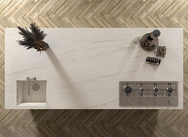 Керамогранит Tau Ceramica Montblanc Bookmatch White A Polished 160x320