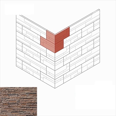 Искусственный камень White Hills 182-45 Айлэнд угол 12,5x20,5 (13x21) x 9,5 x 1-2,3