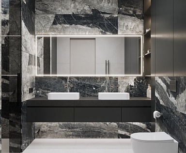 Керамогранит Laparet Lunar Nero графитовый матовый+гл.чернила 80х160