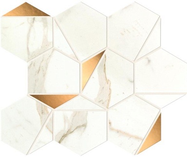 Мозаика Atlas Concorde Italy A4WU Marvel Calacatta Prestigio Gold Hex Shiny 25,1x29