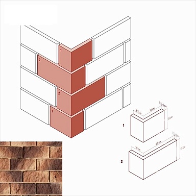 Искусственный камень White Hills 415-05 Лорн Угол 8,5х16(10х26,5)x15x1,5-3