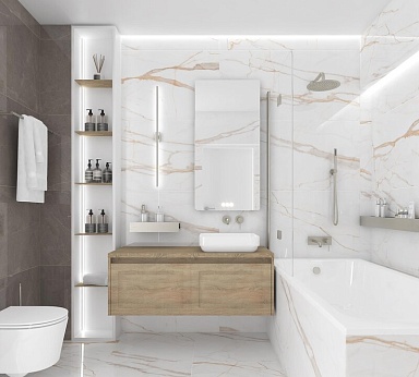 Керамогранит Ceradim Calacatta Goddes Gold Белый Полированный 60х60