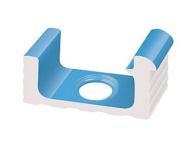 Декоративная вставка Serapool KP261 Переливной лоток керамический 1/2 часть со сливом Light Blue 29x12