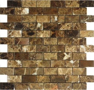 Мозаика Caramelle Mosaic Pietrine Emperador Dark POL 23x48 298X298