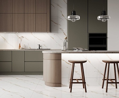 Керамогранит Ceradim Calacatta Sharp Gold Белый Полированный 80х80