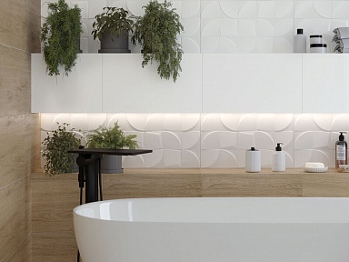 Плитка Gracia Ceramica Nature white 02 рельеф 30х50