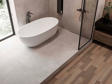Estima Ступень KW02 Kraft Wood Light Grey структурированный с насечками 30x120