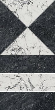 Керамогранит Kerama Marazzi SG565422R Бьянко Неро белый чёрный лаппатированный обрезной 60x119,5x0,9