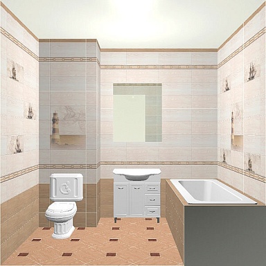 Kerama Marazzi 33047/7 Вставка Марекьяро беж светлый 10х10