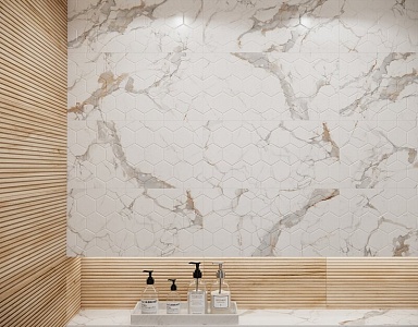 Плитка Eurotile Sandra White Mat Hex 30x60