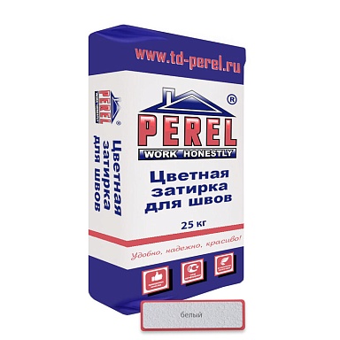 Смеси и затирки Perel Цветные затирки RL 0405 белая 25 кг