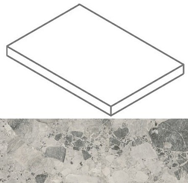 Ступень Italon 620070002354 Continuum Stone Grey Scalino Angolare DX 33x160