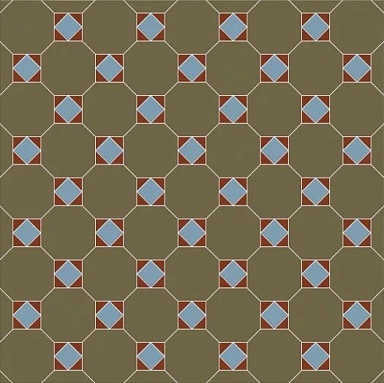 Керамогранит Metlah.Store M6731/6602/6112 Октагон зеленый / Квадрат голубой / Треугольник красный на сетке 320x320