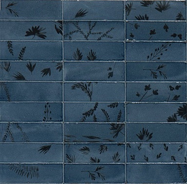 Декор Marazzi Italy M96W Rice Blu dec Leaf Lux 5x15