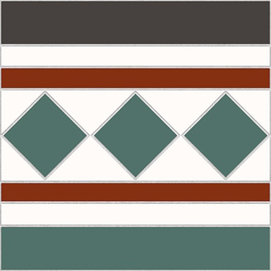Бордюр Kerlife (Navarti) Victorian Dreams Cenefa Bristol Green 22,5x22,5