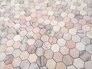 Мозаика Caramelle Mosaic Rosa Salmone POL hex 23x40x7 292x289x7