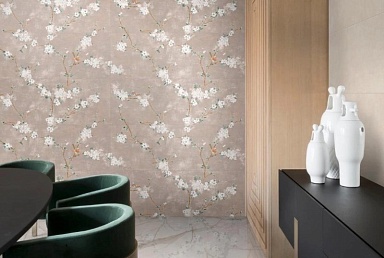 Декор Ragno Marazzi RA2C Mixed Rosa Decoro Fiori di Pesco B Rett. 40x120