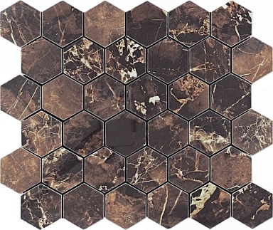 Декор Velsaa Mosaic Copper Slab Black 48 Hexagone 30.9x32.2