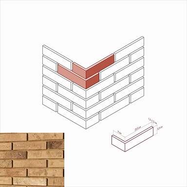 Искусственный камень White Hills 350-05 Терамо брик Угол 9x20,5x5.5