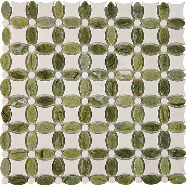 Мозаика Pixmosaic PIX282 Dondong, Dolomiti Bianco из мрамора полированная 32x32 336х336x8