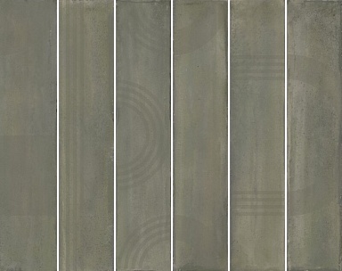 Панно Kerama Marazzi KMP3STA003RN6X Панно Мажорель зелёный глянцевый (из 6 частей 6х28,5) 36x28,5x1