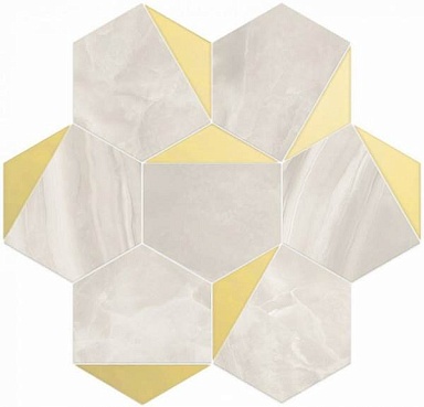 Мозаика Vallelunga 6001117 NOLITA ESAGONA TRIANGOLI ORO LUSSO 30x28