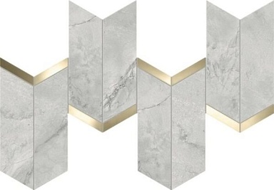 Мозаика Atlas Concorde Italy AF8Z Marvel Grey Cloud Mosaico Chevron Lappato 19,2x46,3