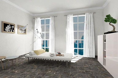Керамогранит Azulejos El Mijares Kenia 22 Negro 22,5х22,5