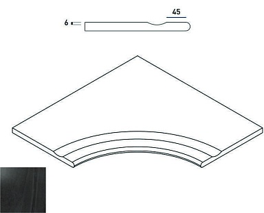 Бордюр Italon 620090000224 CARBON BORDO SVASATO ANGOLARE ROUND 30 60x60