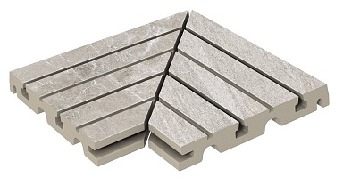 Керамогранит Kerastep Решетка угол из 2х частей Marble 436 Arian R11 330х330х30