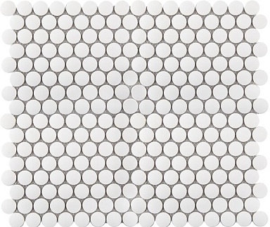Мозаика StarMosaic JNK81011 Penny Round White Antid. 315х309х6
