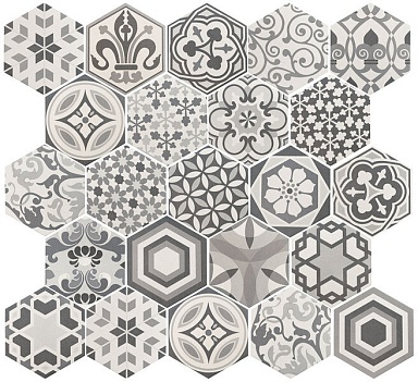Декор Equipe 21357 Hexatile Harmony B&W 17,5x20
