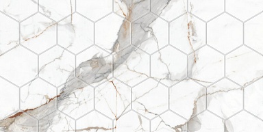 Плитка Eurotile Sandra White Mat Hex 30x60