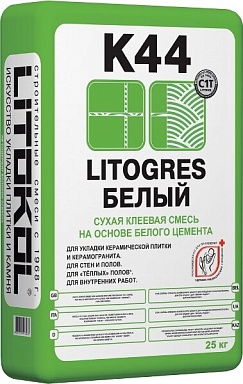 Клей LITOKOL Клей на цементной основе K44 LITOGRES белый 25 кг