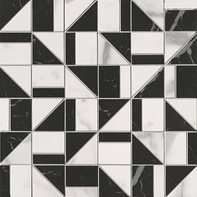 Мозаика FAP Ceramiche fQKN Carrara Superiore-Nero Elegante Slash Mosaico 30.5x30.5