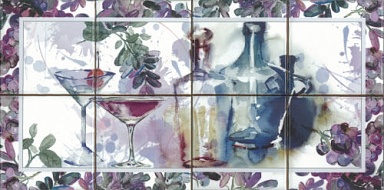 Панно Absolut Keramika Composicion Acuarela Vino 20х40