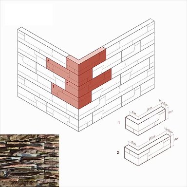 Искусственный камень White Hills 138-85 Уорд Хилл угол 10x29,5x10 (9x24x10)