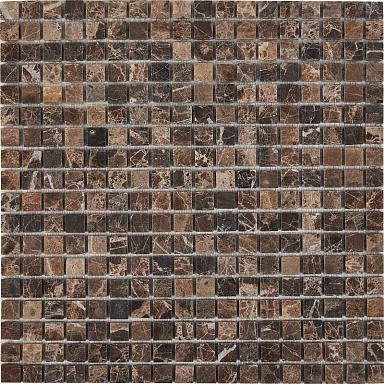 Мозаика Pixmosaic PIX219 Dark Emperador из мрамора матовая 15x15 305х305x4