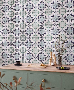 Плитка Nanda Tiles Melody Lyric Blue Brillo 13x13