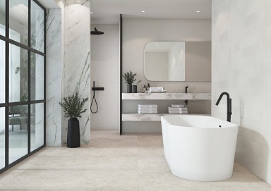 Плитка Tau Ceramica Portwall Greige Mate Rect 33,3x100