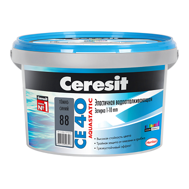 Смеси и затирки Ceresit CE 40 1297277 CE 40/2 Затирка эл вод против (т-синий) 2 кг