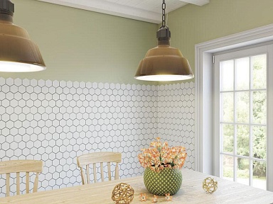 Мозаика StarMosaic Hexagon big White Matt (SBH1005) 25.6х29.5