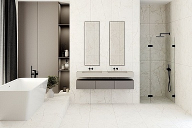 Керамогранит Pieza Ceramica BI006012C Bianco End Grey Карвинг 60х120