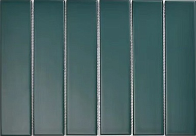 Мозаика Porcelain mosaic Y45P811 Strip Зеленая матовая 4.5x19.5 28.8x19.5