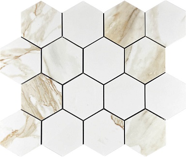 Декор Velsaa Mosaic Calacata Paonazzo 78 Hexagone 28x33